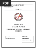 National Law Institute University Bhopal: Influence of Mass Media On Society