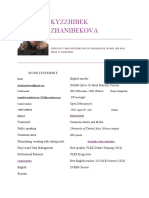 CV - Kyzzhibek Zhanibekova