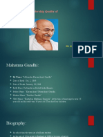 Presentation On Leadership Quality of Mahatma Gandhi:: By: Hasnain Tariq