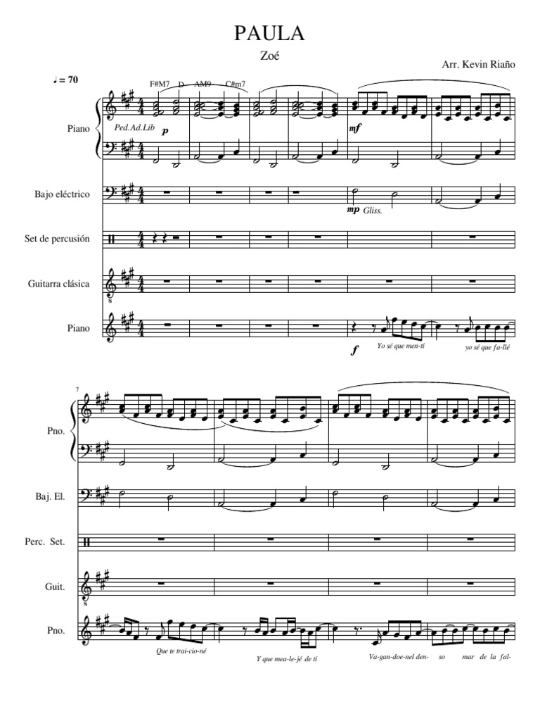 Ped Ad Lib For Paula Arrangement Pdf