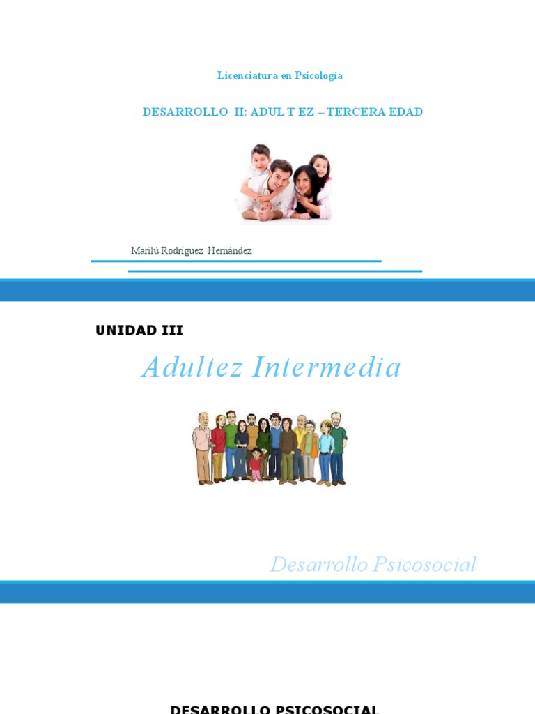 Desarrollo Psicosocial en Adultez Media | PDF | Adultos | Ciencias del ...