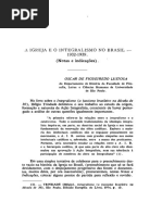 LUSTOSA, Oscar de Figueiredo. A Igreja e o Integralismo no Br.