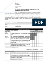 Instrumento de Evaluacion para Trabajo Final de Proyecto. Metodologia