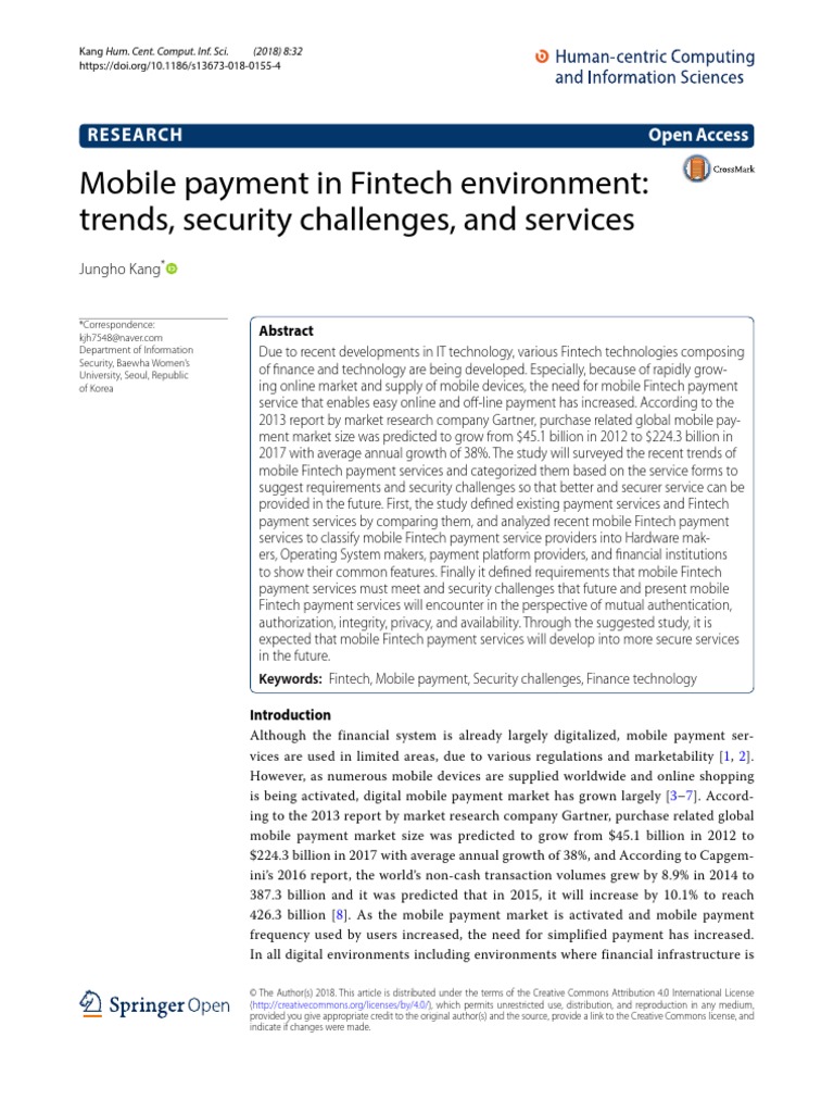 Mobile Payment in Fintech Environment | PDF | Financial Technology ...