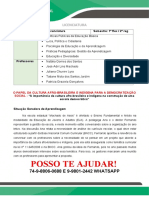 Pedagogia 1º e 2º Semestre o Papel Da Cultura Afro-Brasileira e Indígena para A Democratização Social