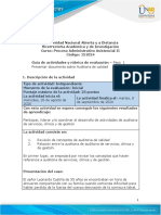 Guía de Actividades y Rúbrica de Evaluación - Paso 1 - Presentar Documento Sobre Auditoria de Calidad