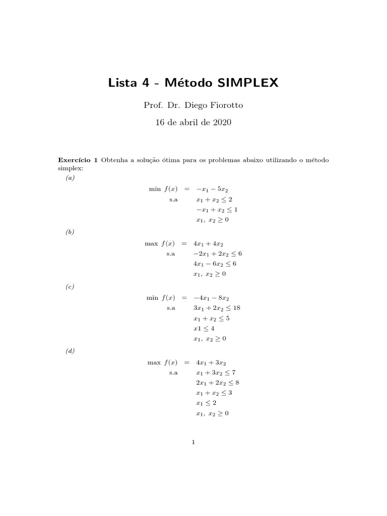 Soluções Ótimas com Método Simplex | PDF