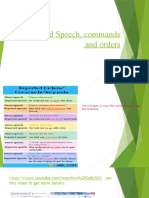 Reported Speech, Commands and Orders