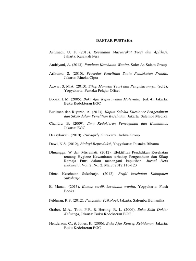 Daftar Pustaka Notoatmodjo 2012 | PDF