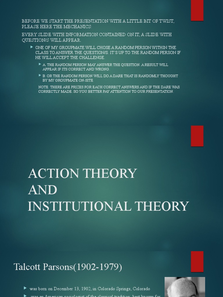 Action Theory PDF Sociology Theory