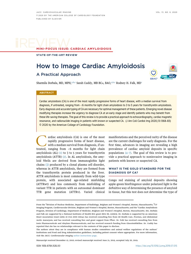 Imaging Cardiac Amyloidosis | PDF | Echocardiography | Heart Valve