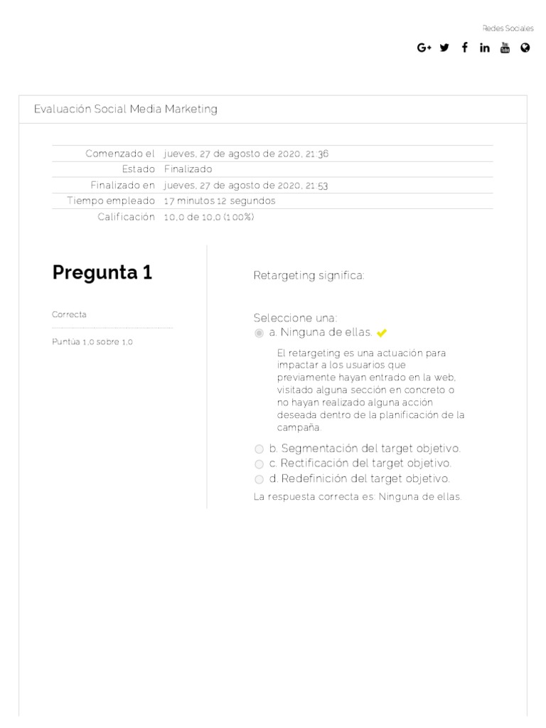 Evaluación de Marketing en Redes Sociales | PDF | Marca | Facebook