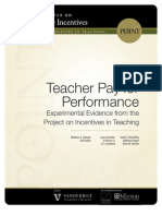 Teacher Pay For Performance: Experimental Evidence From The Project On Incentives in Teaching