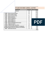 Inventario de Mercaderia Alenro: Código Descripción Cantidad Precio Unitario