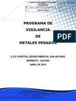 Programa de Vigilancia Metales Pesados Actual PDF