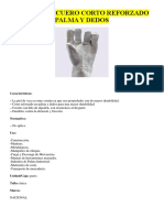 Guante de Cuero Corto Reforzado Palma y Dedos PDF