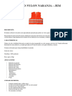 Chaleco Nylon Naranja Jem PDF