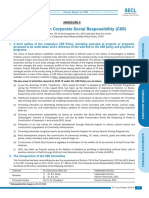 Annual Report On Corporate Social Responsibility (CSR)