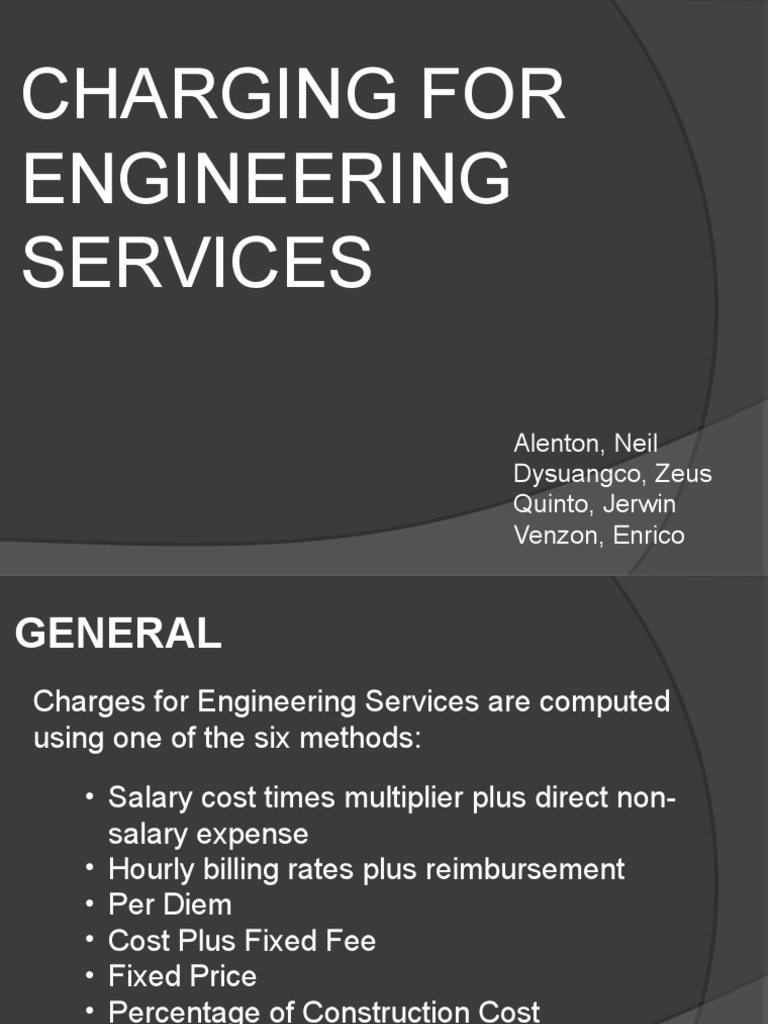 Engineering Services Charge Methods | PDF | Per Diem | Salary