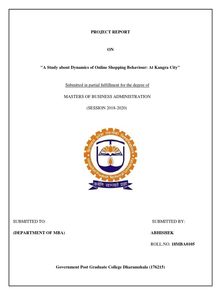 18mba0105 Project Report PDF PDF Online Shopping E Commerce