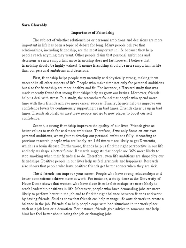 Importance of Friendship | PDF | Friendship | Neuroscience