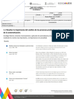 Resaltar La Importancia Del Análisis de Los Procesos Productivos y La Necesidad de La Automatización