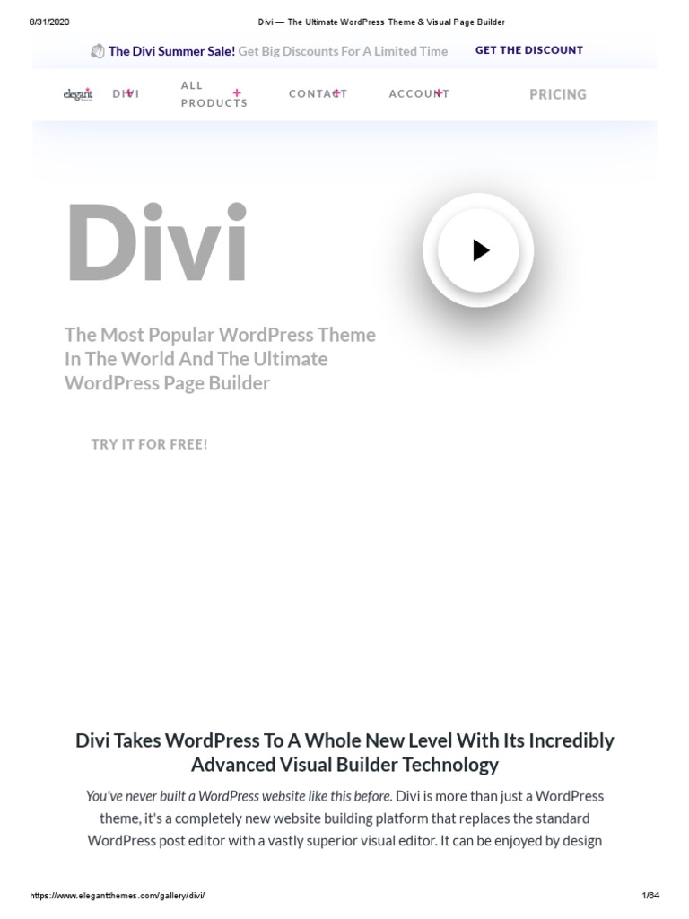Divi - The Ultimate WordPress Theme & Visual Page Builder | PDF | Word ...