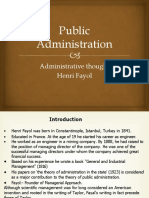 Public Administration: Administrative Thought Henri Fayol