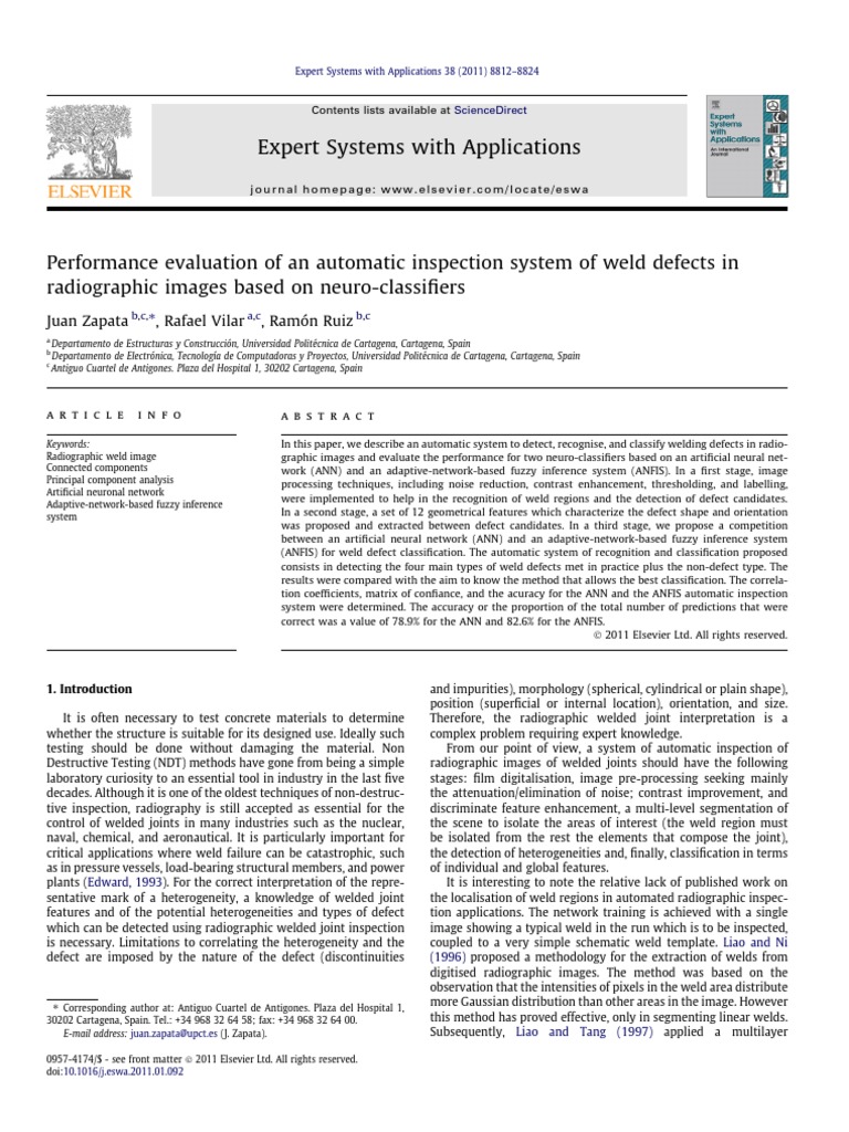 Automatic Weld Defect Detection System | PDF | Principal Component ...