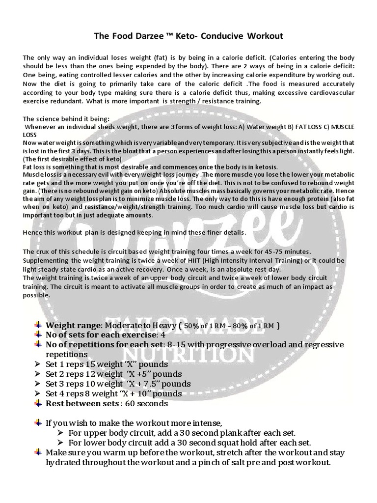 The Ketogenic Workout PDF Strength Training Weight Training