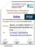 Certificate: SRM TRP Engineering College