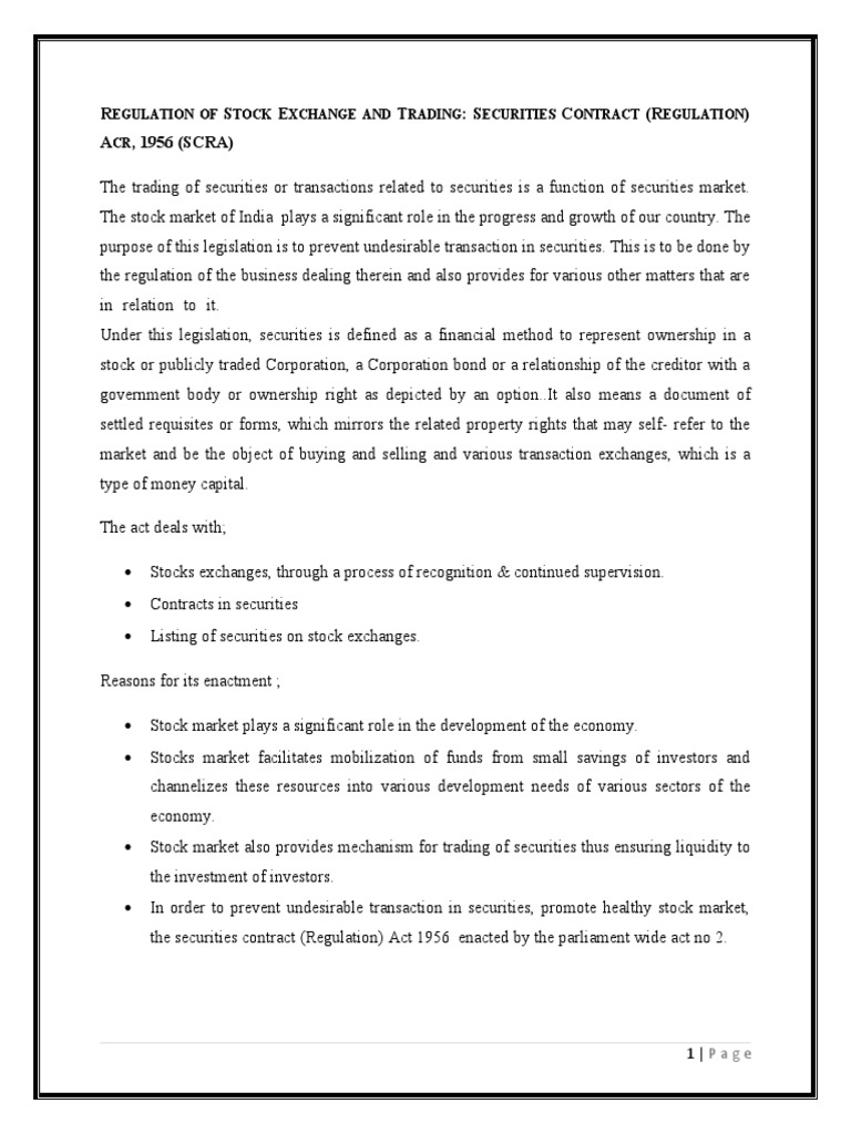 SCRA Analysis PDF Stocks Securities (Finance)