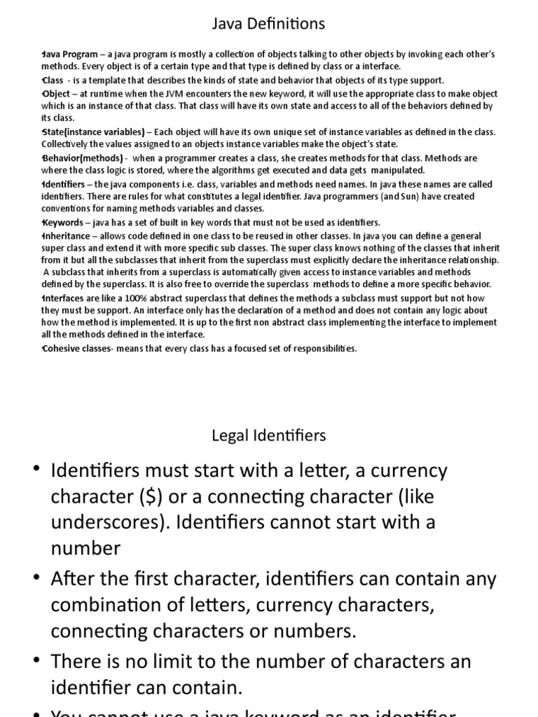 Implementing MyClass with Java Identifiers | PDF | Inheritance (Object ...