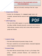 Major Fields in Transportation Engineering