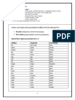 Irregular verbs past participle lecture handout quizzes