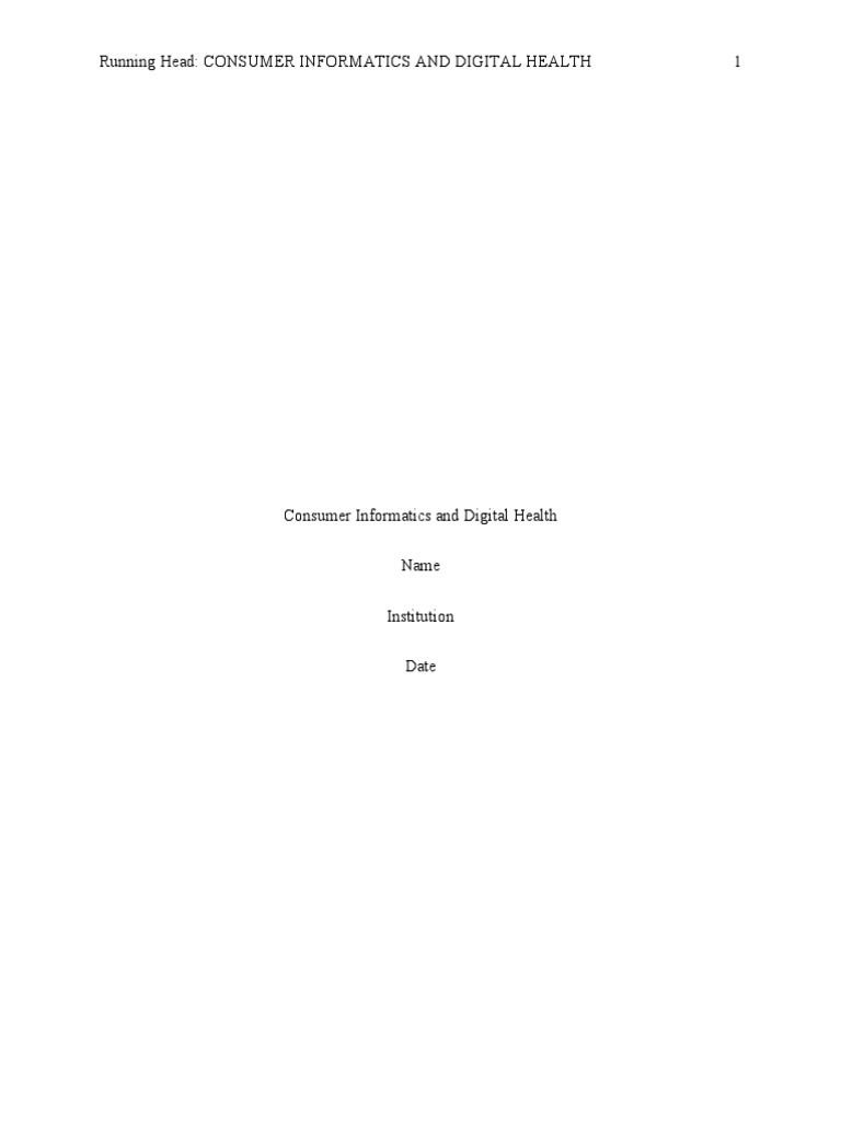 Consumer Informatics & Health Tech | PDF | Health Informatics | Health ...