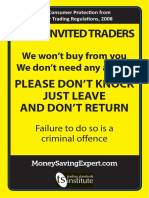 No Uninvited Traders: We Won't Buy From You We Don't Need Any Advice
