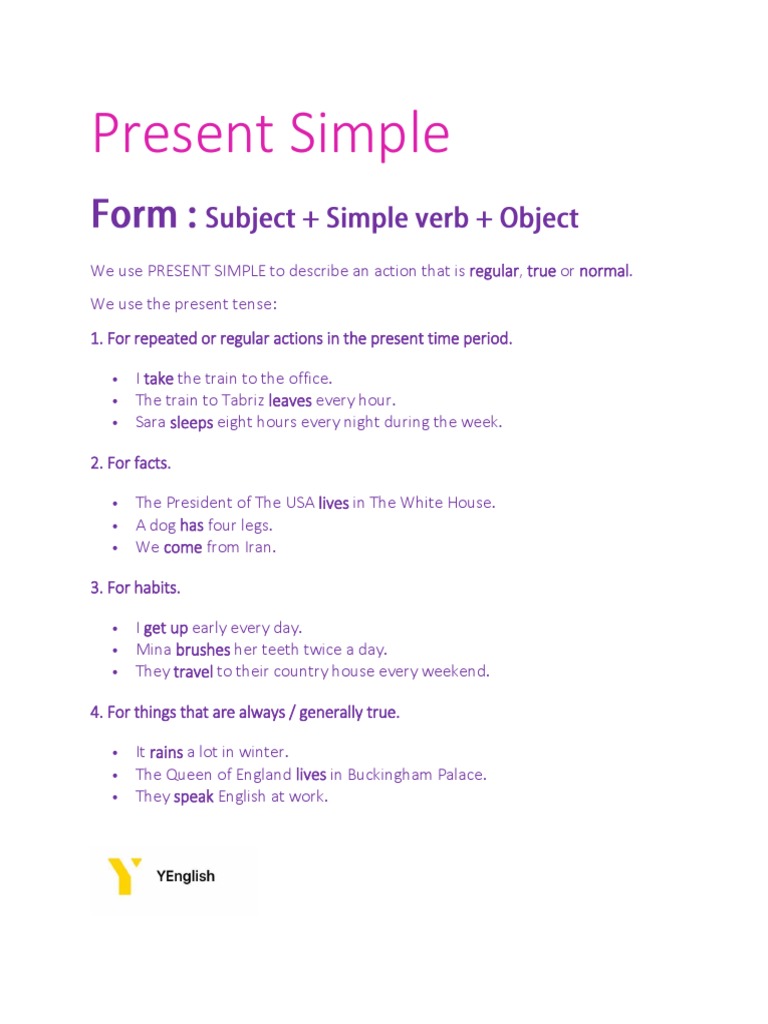 Understanding Present Simple Tense | PDF | Verb | Question