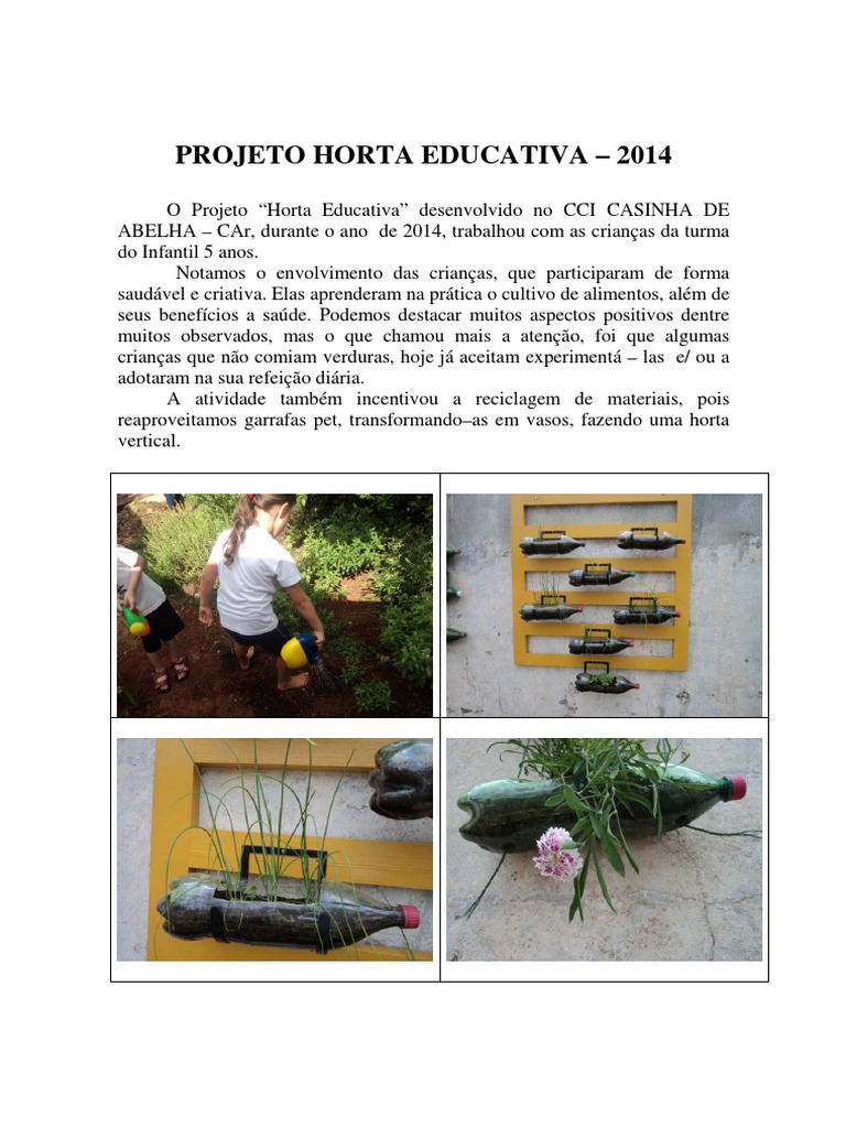 Projeto-Horta-Educativa Modelo | PDF