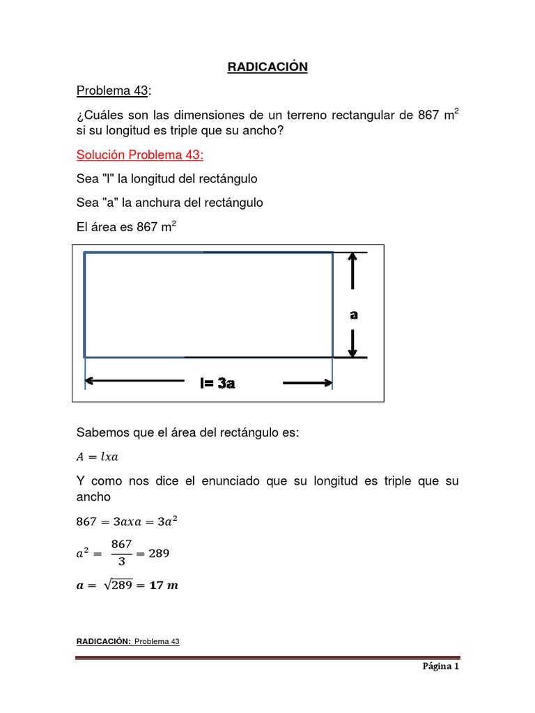 Dimensiones de un terreno rectangular | PDF