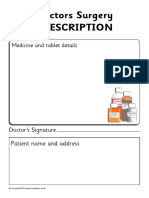 Doctors Surgery Prescription: Medicine and Tablet Details
