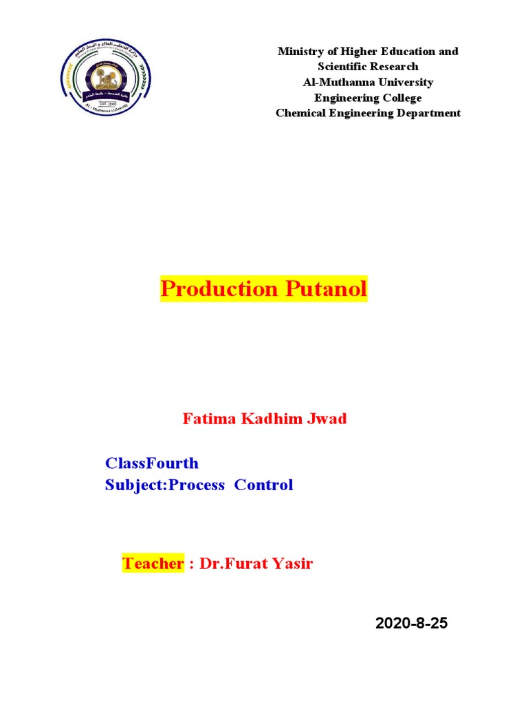 Production of Putanol in Chemical Engineering | PDF | Technology ...