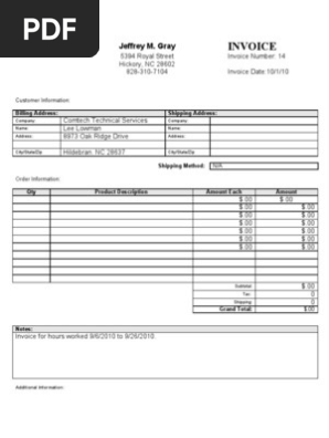 blank invoice