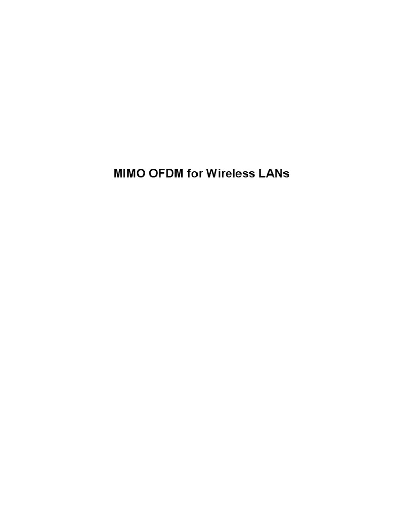 MIMO OFDM Techniques for WLANs | PDF | Orthogonal Frequency Division ...