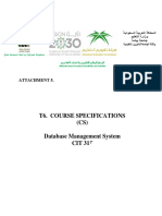 T6. Course Specifications (CS) Database Management System CIT 313