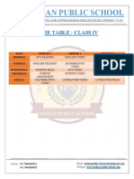 Indian Public School: Time Table: Class Iv