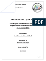 Maclaurin and Taylor Series: This Report Is Submitted To Fulfill The Requirements of The Mathematics III 1 Semseter 2020