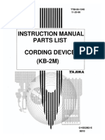 Instruction Manual Instruction Manual Parts List Parts List Cording Device Cording Device (KB-2M) (KB-2M)