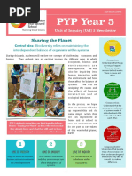 Pyp 5 Unit 3 Newsletter