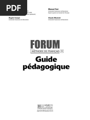 Forum Methode De Francais 1 Guide Pedagogique Pdf Pedagogie Langue Francaise